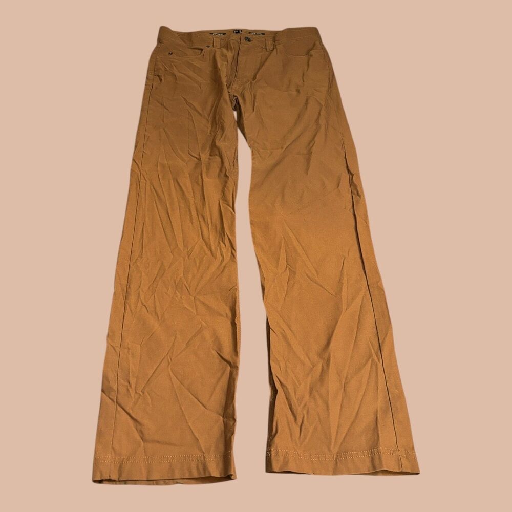 Prana Brion II Pants Mens 34x32 Brown Hiking Outdoor Recycled Nylon Standard Fit